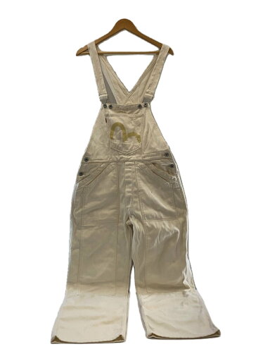 【中古】EVISU◆オーバーオール/--/コットン/ホワイト【メンズウェア】 【中古】EVISU◆オーバーオール/--/コットン/ホワイト【メンズウェア】