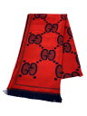 【中古】GUCCI◆マフラー/ウール/RED/メンズ/581537 3G200【服飾雑貨他】