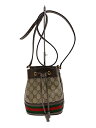 【中古】GUCCI◆ミニ バケットバッグ_オフィディア/--/BRW/総柄【バッグ】(4)
