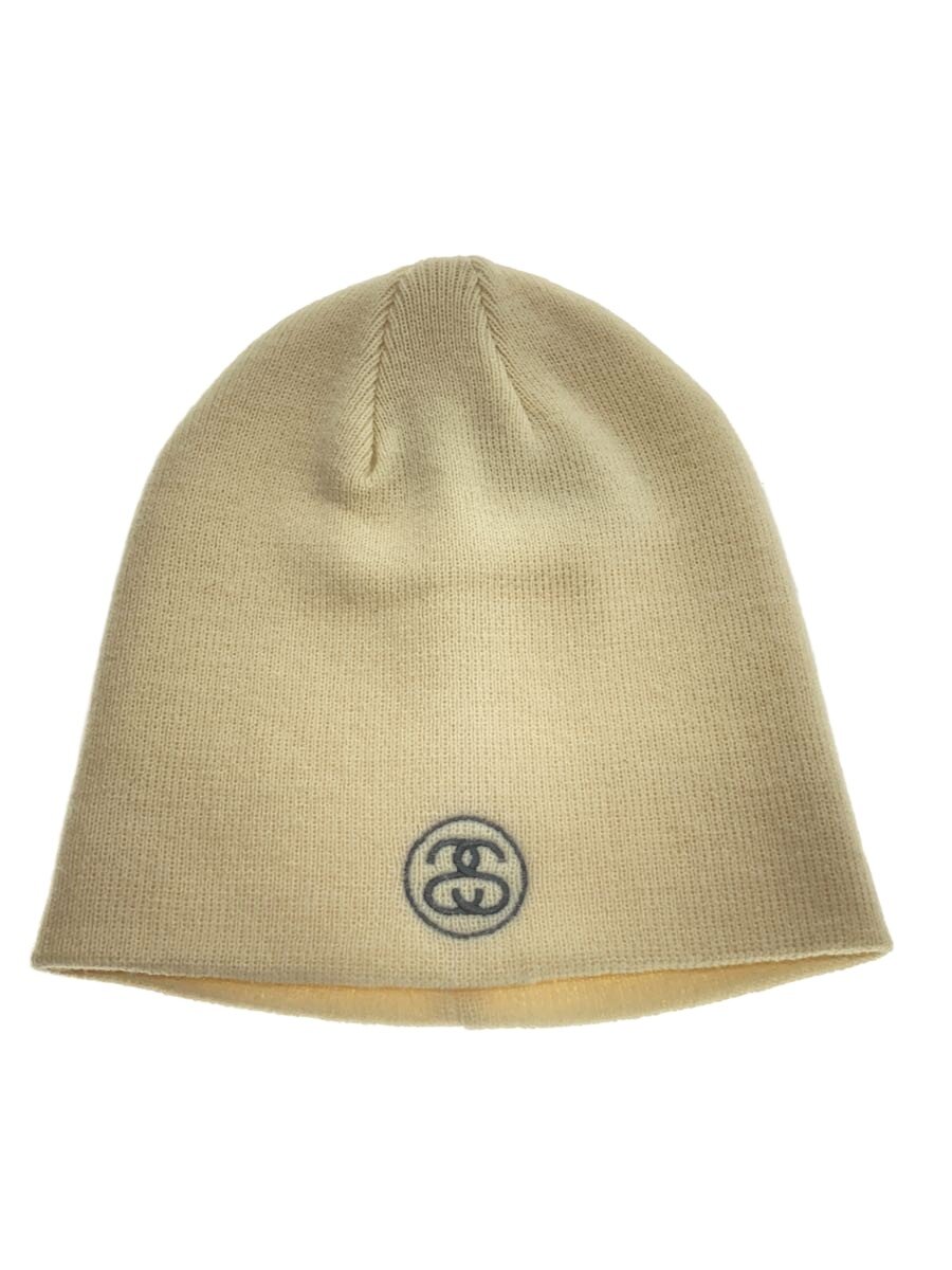 【中古】STUSSY◆ニットキャップ/FREE/アクリル/CRM/無地/メンズ//【服飾雑貨他】