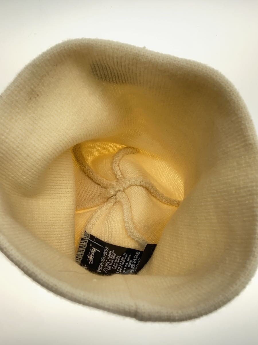 【中古】STUSSY◆ニットキャップ/FREE/アクリル/CRM/無地/メンズ//【服飾雑貨他】