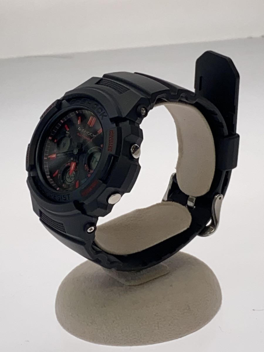 【中古】CASIO◆ソーラー腕時計_G-SHOCK/デジアナ/ラバー/BLK/BLK【服飾雑貨他】