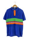 【中古】POLO RALPH LAUREN◆ポロシャツ/L/コットン/BLU/ボーダー【メンズウェア】
