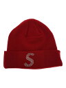 【中古】Supreme◆Swarovski S Logo Beanie/ニットキャップ/--/RED/メンズ【服飾雑貨他】