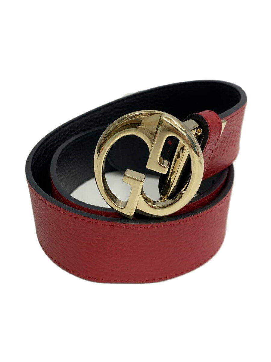 【中古】GUCCI◆ベルト/レザー/RED/無地/メンズ/95・34 480199【服飾雑貨他】