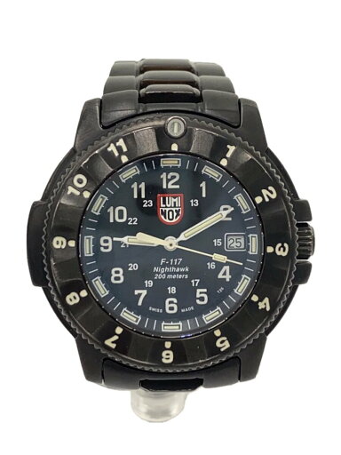 【中古】LUMINOX◆クォーツ腕時計/アナログ/BLK/BLK/F-117/NIGHTHAWK/電池切れ//【服飾雑貨他】 【中古】LUMINOX◆クォーツ腕時計/アナログ/BLK/BLK/F-117/NIGHTHAWK/電池切れ//【服飾雑貨他】