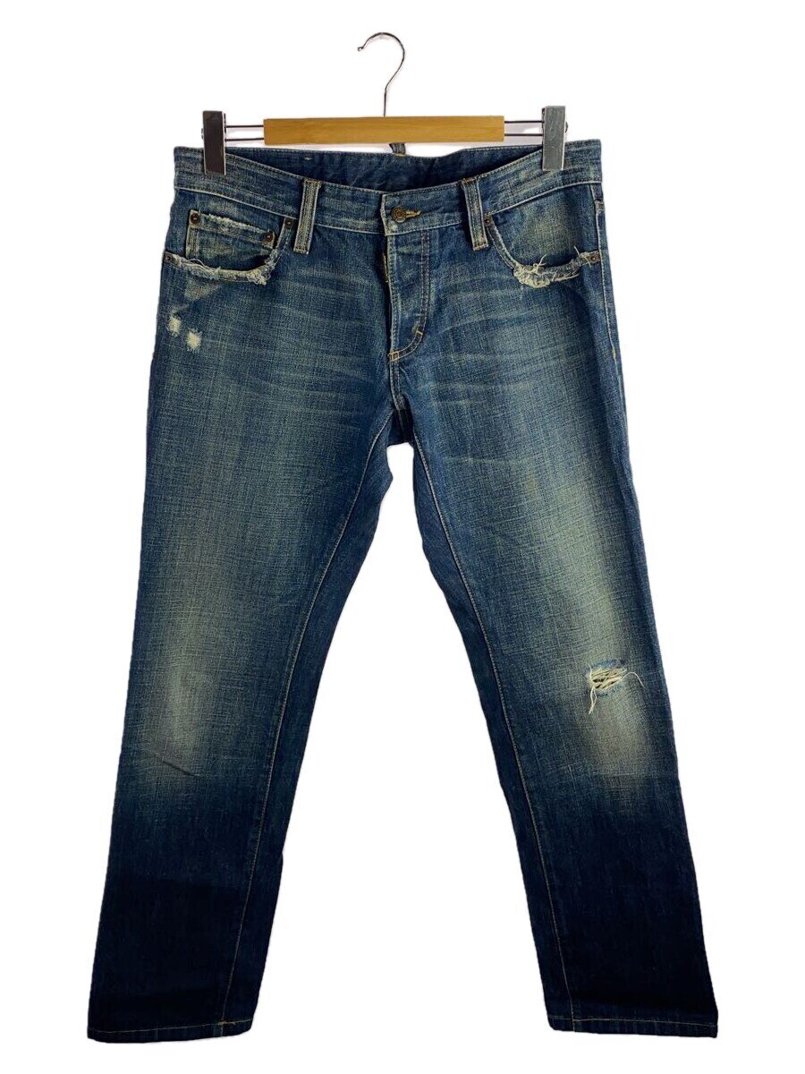 【中古】DSQUARED2◆ダメージ加工/デニムパンツ/ストレートパンツ/50/デニム/IDG/71KA026【メンズウェア】