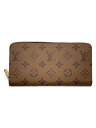【中古】LOUIS VUITTON◆ジッピー・ウォレット_モノグラム・リバース_BRW/--/メンズ//【服飾雑貨他】
