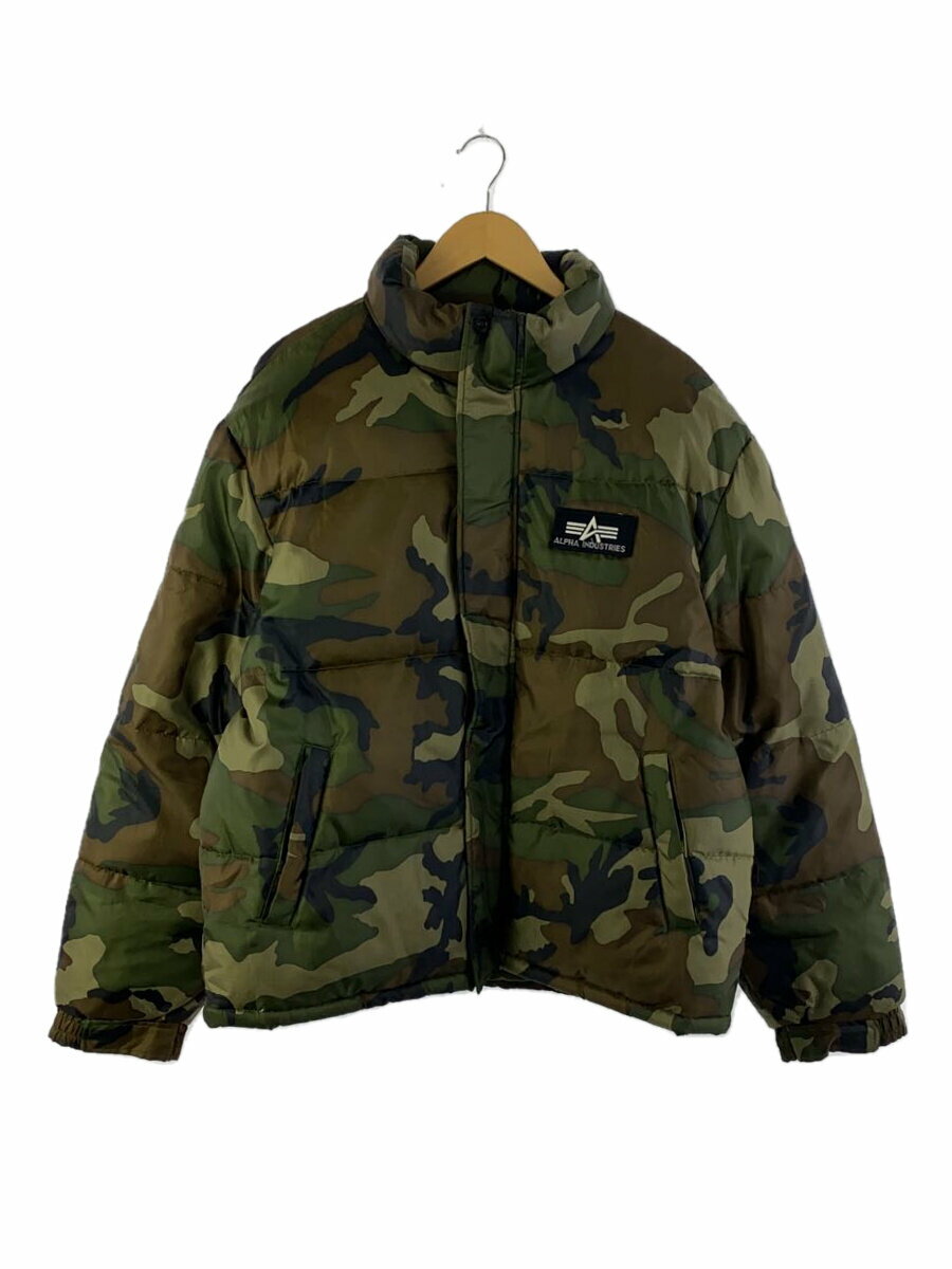 【中古】ALPHA INDUSTRIES◆ダウンジャケット/XL/ポリエステル/カモフラ【メンズウェア】