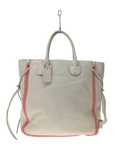 【中古】COACH◆トートバッグ/レザー/WHT/35156【バッグ】 【中古】COACH◆トートバッグ/レザー/WHT/35156【バッグ】