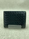 【中古】BOTTEGA VENETA◆イントレチャート/2つ折り財布/レザー/BLK/メンズ/145654/チェーン欠品/ダメージ有【服飾雑貨他】