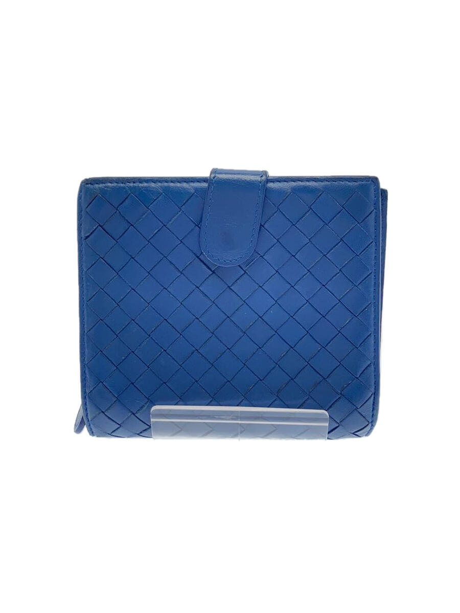 【中古】BOTTEGA VENETA◆2つ折り財布/--/BLU/メンズ【服飾雑貨他】