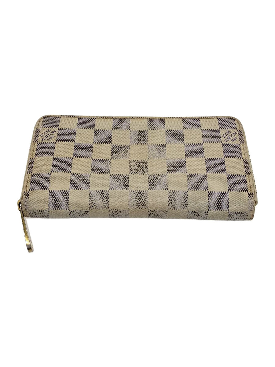 【中古】LOUIS VUITTON◆ジッピー・ウォレット_ダミエ・アズール_WHT/PVC/WHT/メンズ【服飾雑貨他】