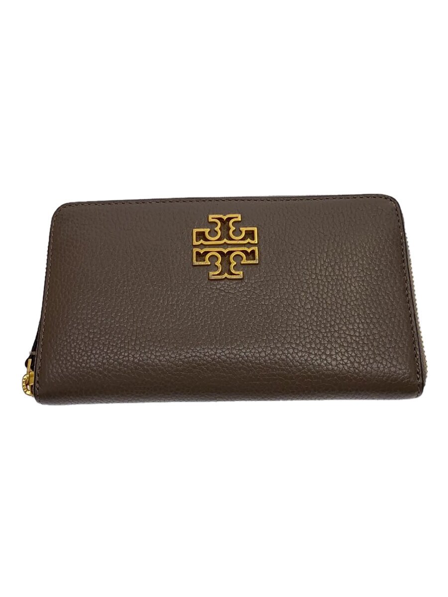 【中古】TORY BURCH◆長財布/レザー/GRY/レディース/ジッパーダメージ有//【服飾雑貨他】