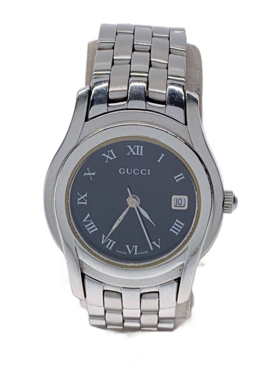 【中古】GUCCI◆クォーツ腕時計/アナログ/--/BLK/SLV/5500L//【服飾雑貨他】