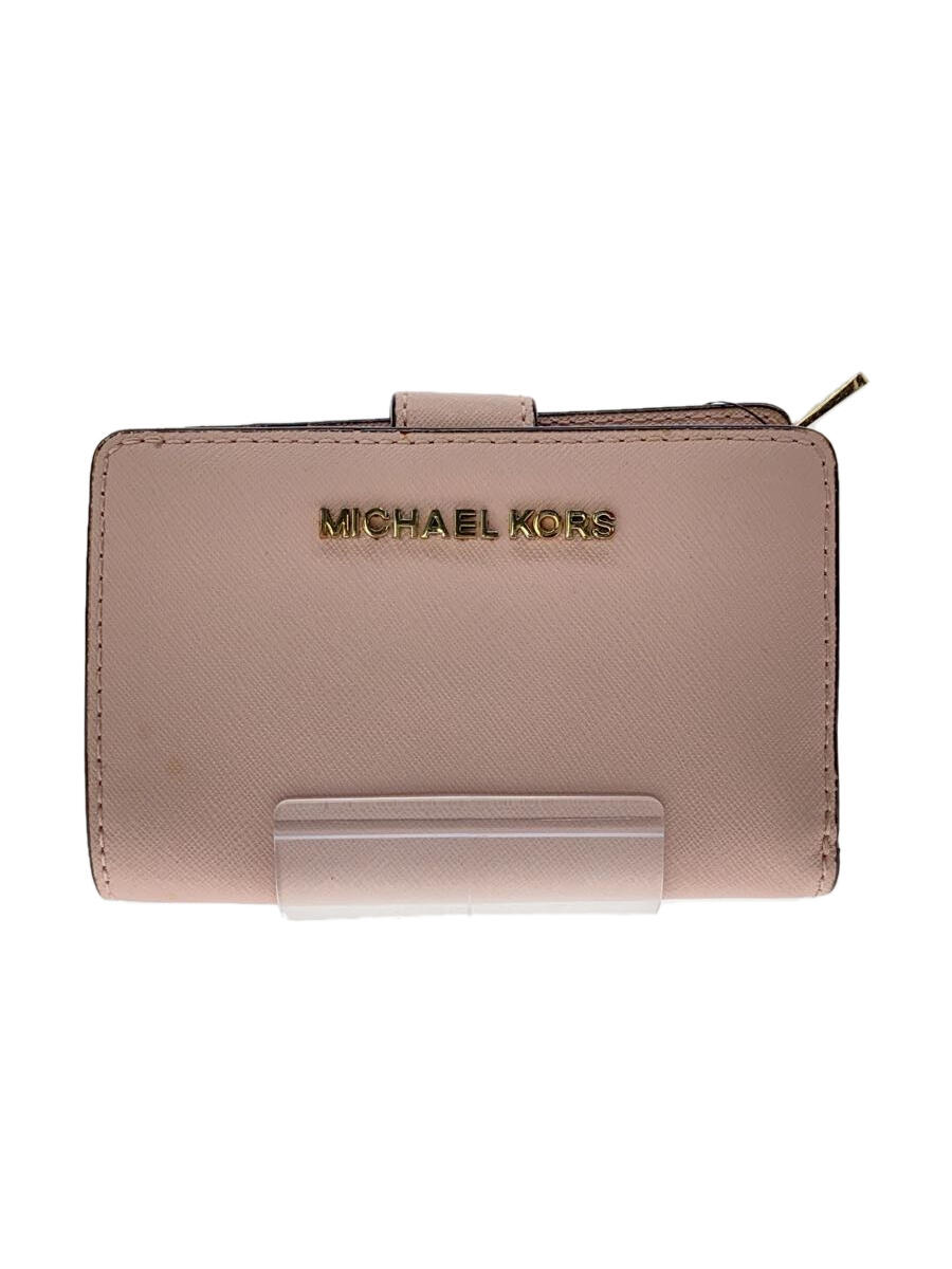 【中古】MICHAEL KORS◆2つ折り財布/レザー/PNK/レディース/35F7GTVF2L【服飾雑貨他】