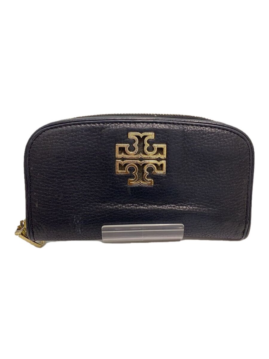 【中古】TORY BURCH◆ラウンドファスナー/長財布/レザー/BLK/無地/メンズ//【服飾雑貨他】