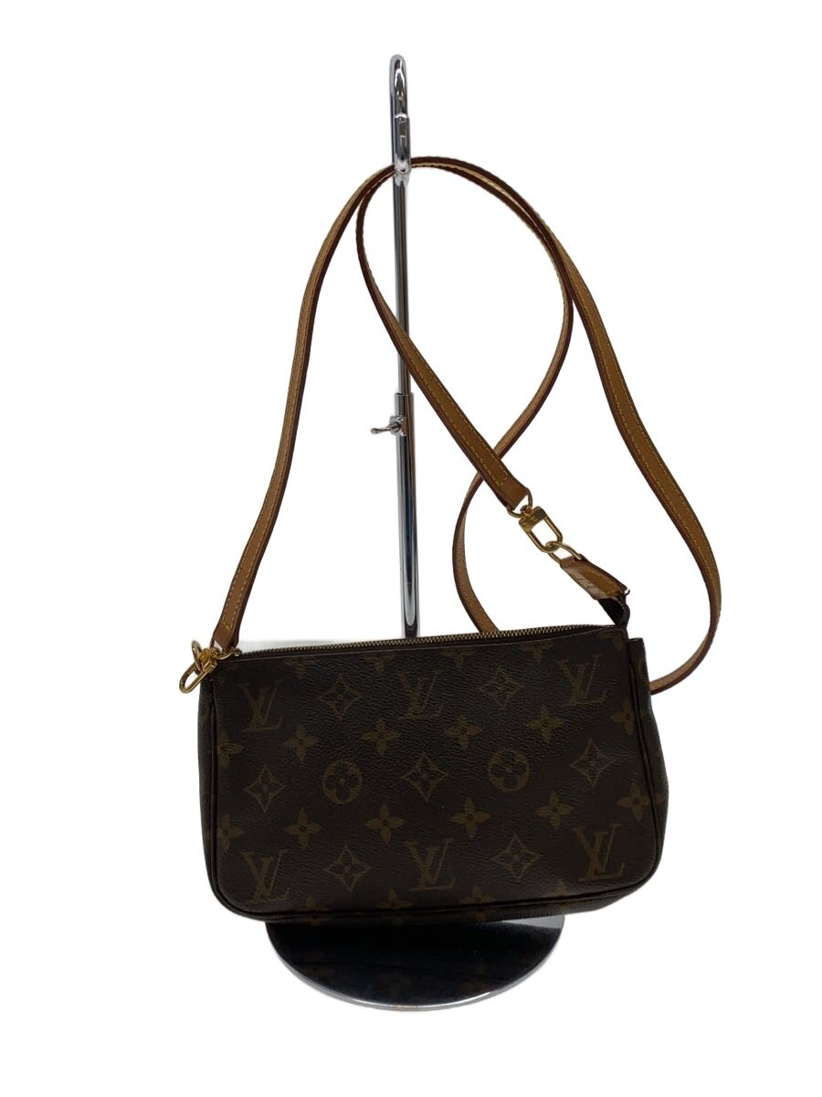 【中古】LOUIS VUITTON◆1)ポシェット・アクセソワール_モノグラム・キャンバス/PVC/BRW【バッグ】