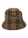 【中古】BURBERRY LONDON◆22SS/Crusher Beige/バケットハット/M/L/ポリエステル/BEG/チェック/メンズ【服飾雑貨他】