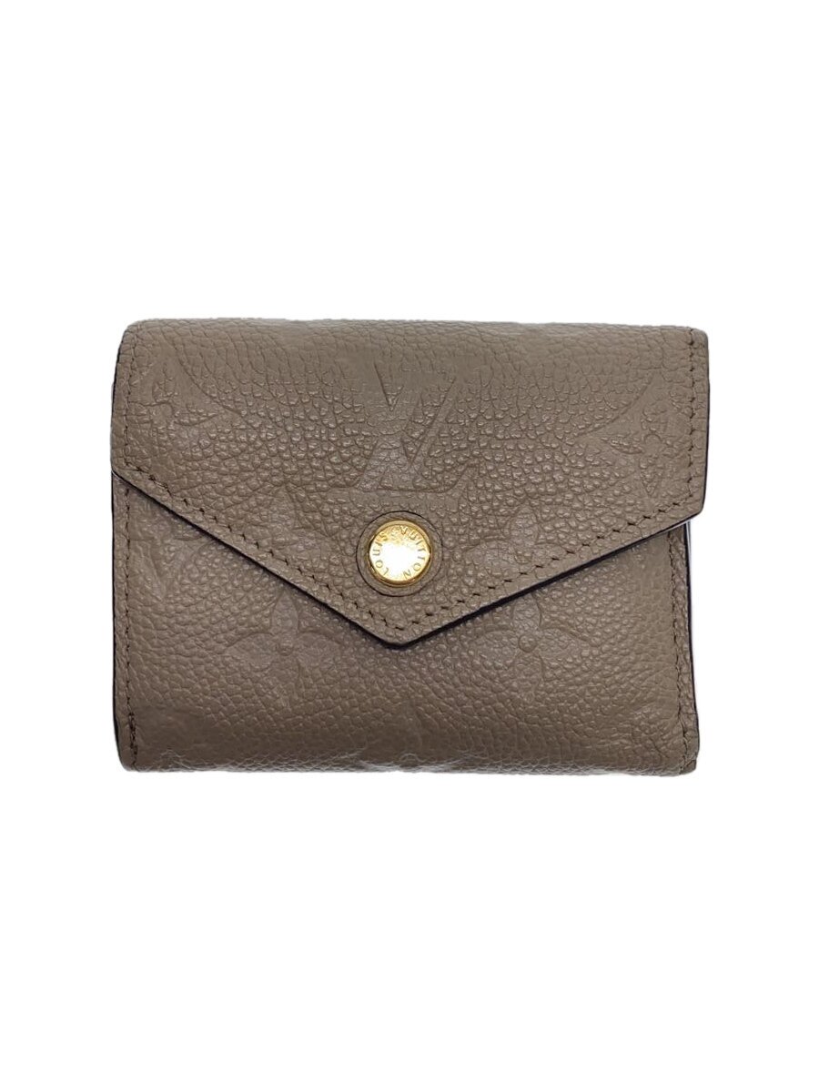 【中古】LOUIS VUITTON◆ポルト・フォイユ・ゾエ_モノグラム・アンプラント_GRY/レザー/レディース【服飾雑貨他】