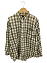 【中古】Timberland◆長袖シャツ/L/コットン/GRN/チェック/WEATHERGEAR/90~00s【メンズウェア】