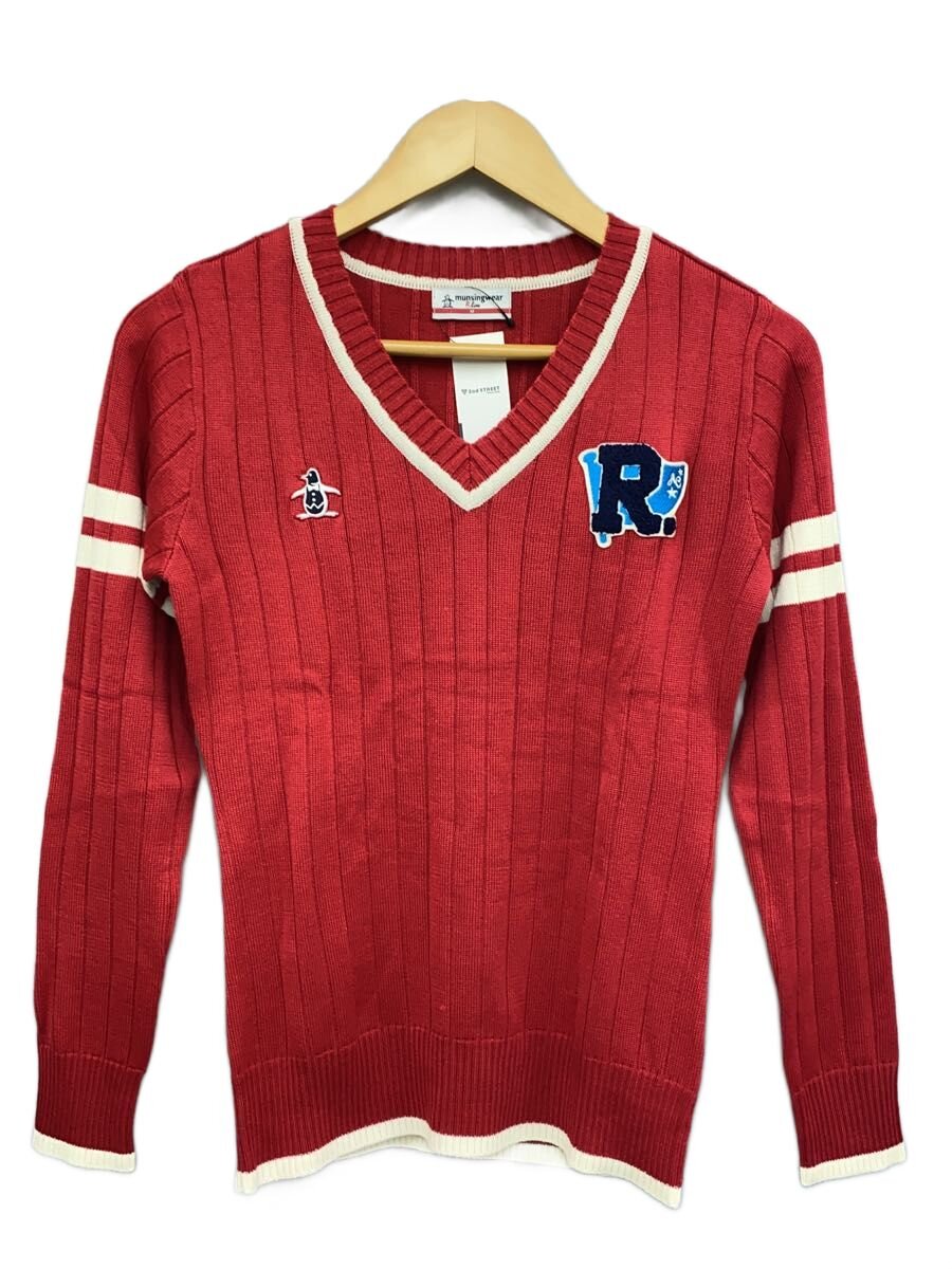 【中古】Munsingwear◆ニット/スポーツウェアー/M/ウール/RED/XRL4200【スポーツ】