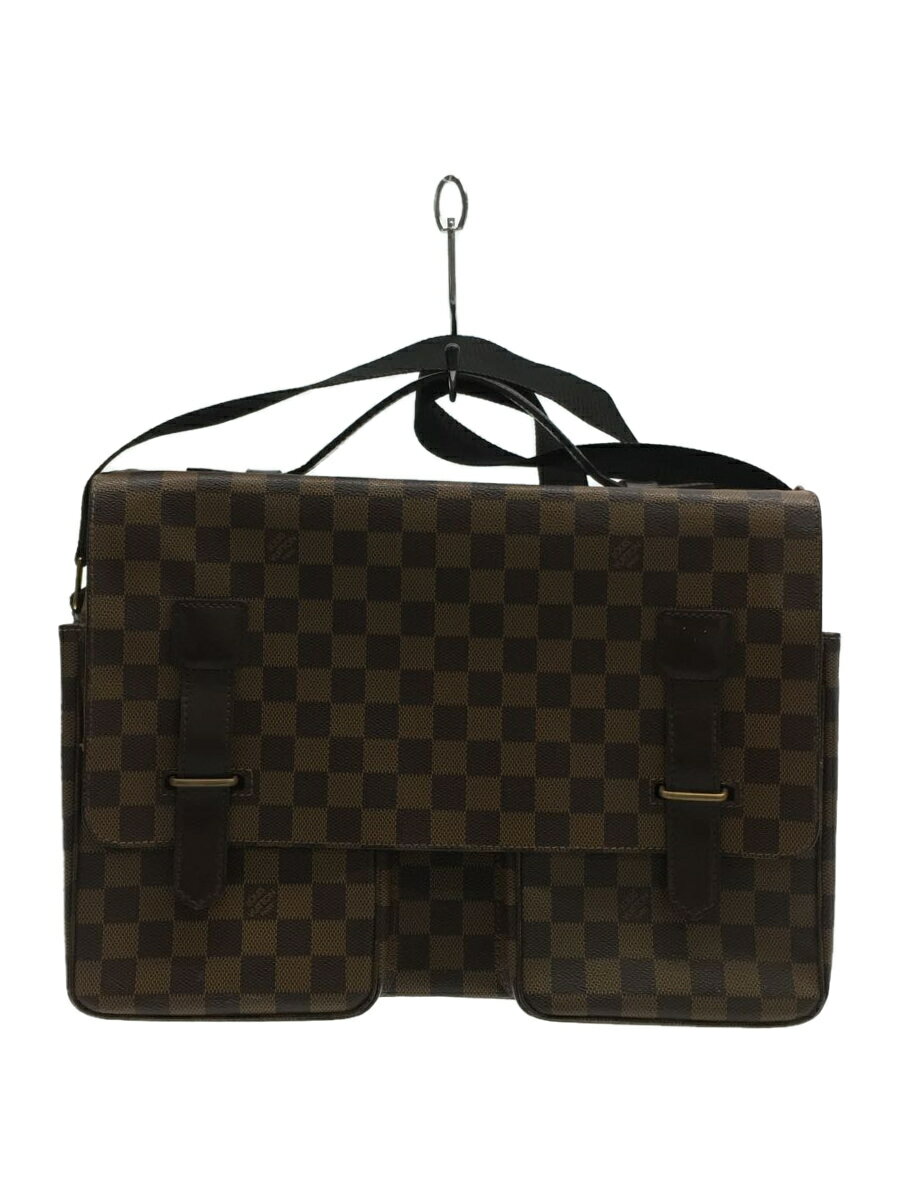 【中古】LOUIS VUITTON◆ブロードウェイ_ダミエ・エベヌ_BRW/PVC/BRW【バッグ】