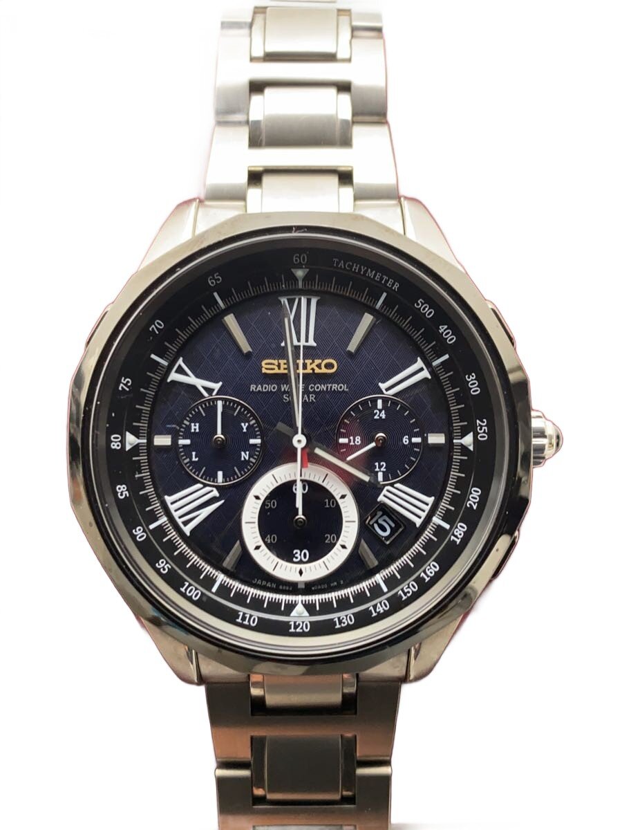 【中古】SEIKO◆ブライツ/クロノグラフ/ソーラー腕時計/アナログ//【服飾雑貨他】