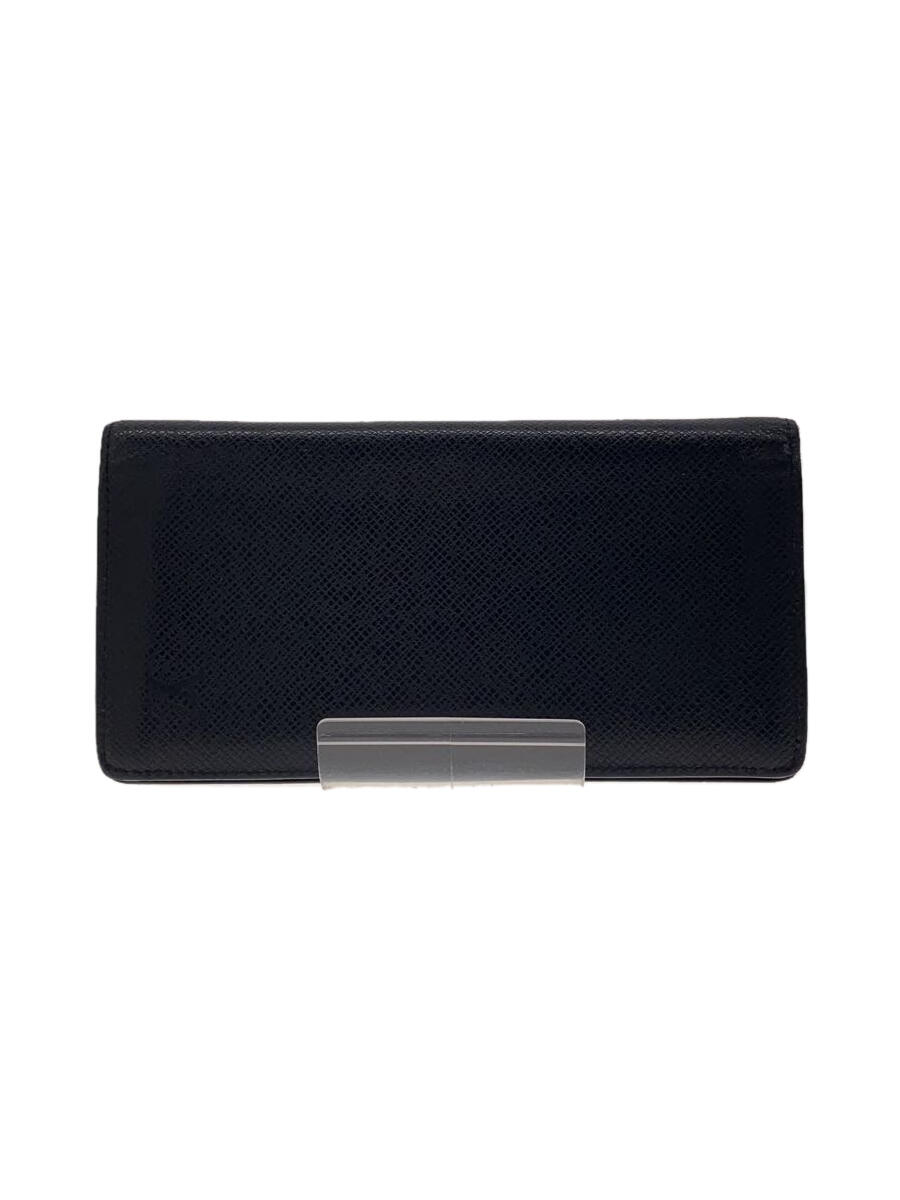 【中古】LOUIS VUITTON◆ポルト・フォイユ・ブラザ_タイガ_BLK/牛革/BLK/メンズ//【服飾雑貨他】