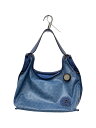 【中古】PELLE BORSA◆ハンドバッグ/ナイロン/ブルー/総柄/トートバッグ【バッグ】
