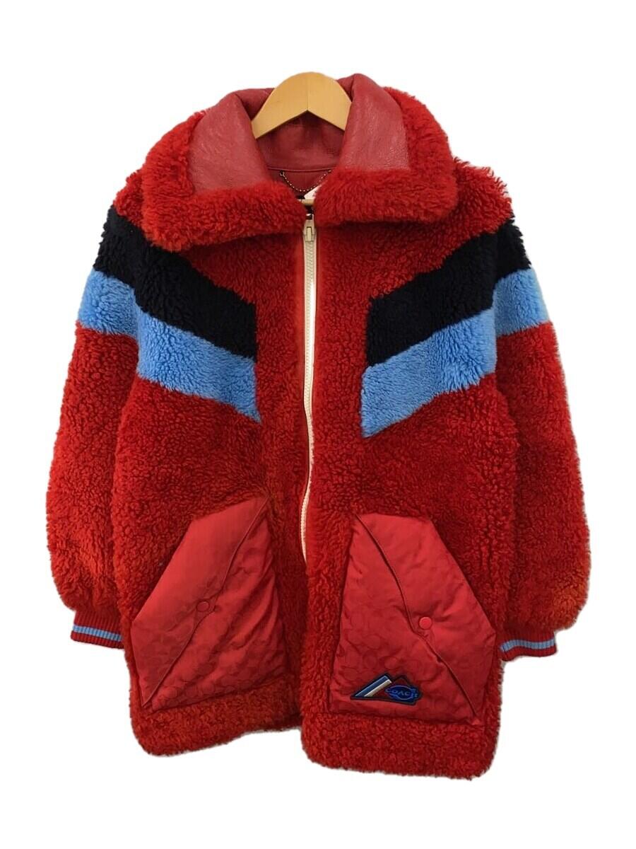 【中古】COACH◆ボアブルゾン/S/羊革/RED/C7903//【メンズウェア】