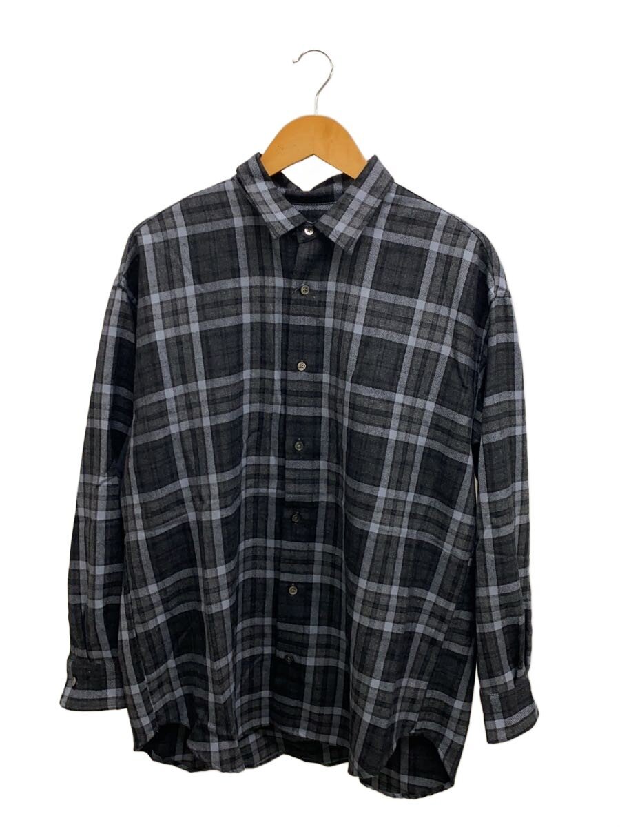 UNDECORATED◆Wool Madras Check Shirt/長袖シャツ/1/ウール/GRY/チェック/UDF24205