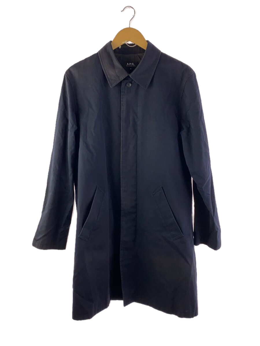 【中古】A.P.C.◆ステンカラーコート/M/コットン/NVY/無地//【メンズウェア】