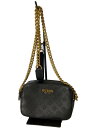 【中古】GUESS◆ショルダーバッグ/PVC/BLK【バッグ】