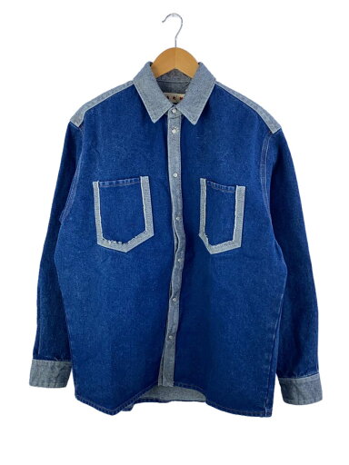 【中古】MARNI◆長袖シャツ/40/デニム/IDG/無地/CAJD0601QS【メンズウェア】 【中古】MARNI◆長袖シャツ/40/デニム/IDG/無地/CAJD0601QS【メンズウェア】