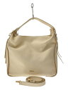 【中古】FURLA◆トートバッグ/レザー/BEG/無地/F6891【バッグ】