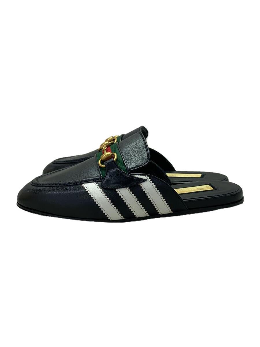 【中古】GUCCI◆ホースビット付きレザースリッパシューズ/6/BLK/レザー/721481【シューズ】