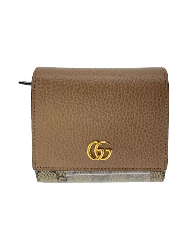 【中古】GUCCI◆ミディアム・ウォレット_GGマーモント_GGスプリーム/レザー/BEG/レディース【服飾雑貨他】 【中古】GUCCI◆ミディアム・ウォレット_GGマーモント_GGスプリーム/レザー/BEG/レディース【服飾雑貨他】
