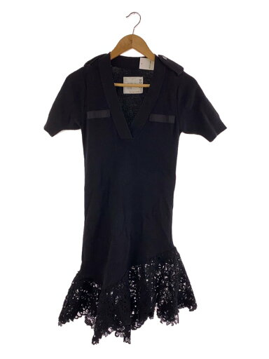 【中古】sacai◆半袖ワンピース/1/コットン/BLK/15-02206【レディースウェア】 【中古】sacai◆半袖ワンピース/1/コットン/BLK/15-02206【レディースウェア】