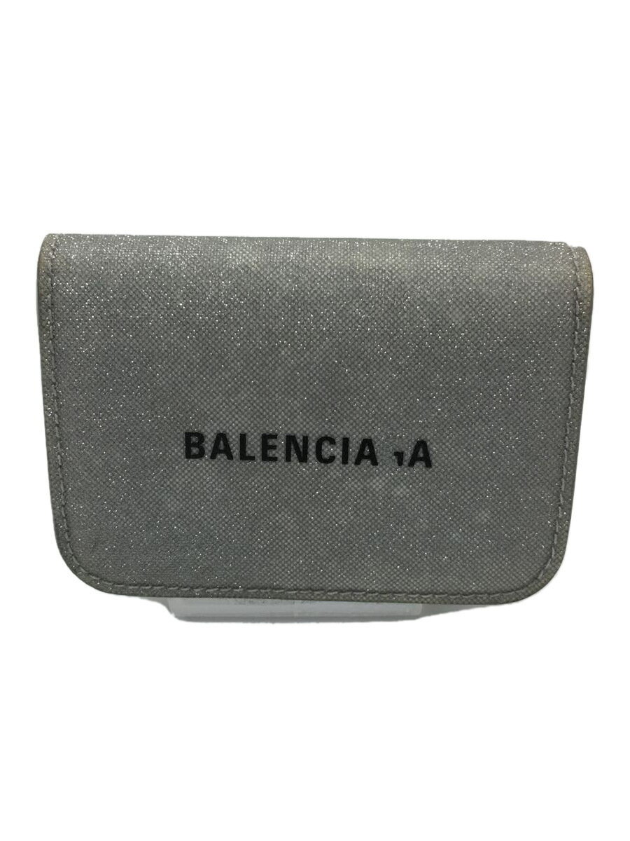 【中古】BALENCIAGA◆3つ折り財布/レザー/GRY/メンズ【服飾雑貨他】