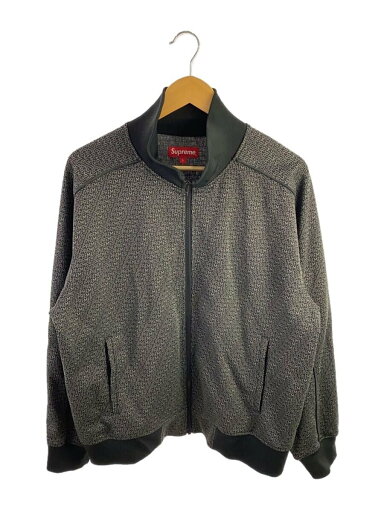 【中古】Supreme◆22SS/REPEAT TRACK JACKET/ジャケット/L/ポリエステル/BLK/総柄【メンズウェア】 【中古】Supreme◆22SS/REPEAT TRACK JACKET/ジャケット/L/ポリエステル/BLK/総柄【メンズウェア】