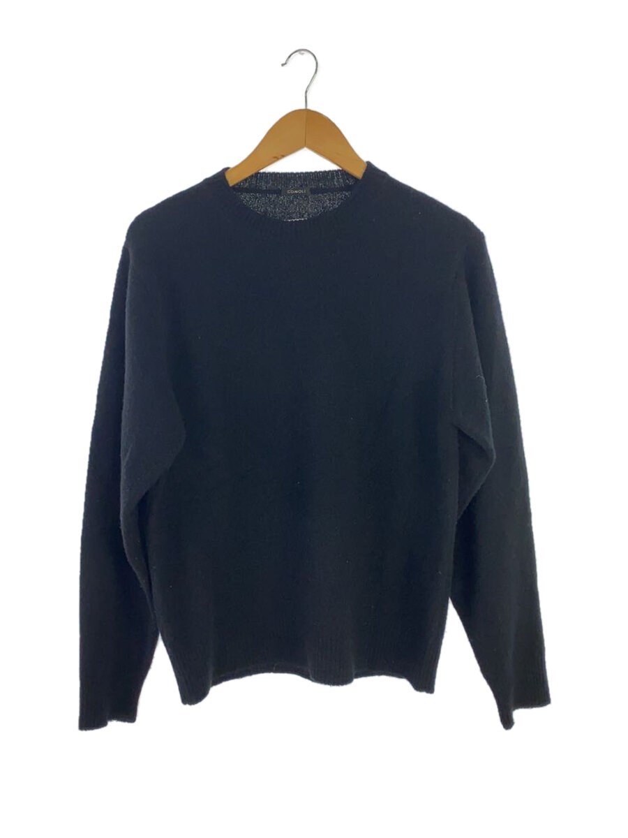 【中古】COMOLI◆ニット・セーター(厚手)/2/ウール/BLK/A03-06016/24AW/ラムズウールクルーネックニット//【メンズウェア】