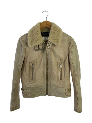 【中古】DIESEL◆シングルライダースジャケット/--/レザー/IVO/TR008568【メンズウェア】 【中古】DIESEL◆シングルライダースジャケット/--/レザー/IVO/TR008568【メンズウェア】