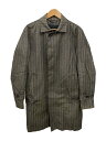 【中古】MACKINTOSH PHILOSOPHY◆ライナー付属/コート/40/ウール/GRY/ストライプ/4CN62-142-08【メンズウェア】