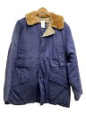 【中古】EDDIE BAUER◆50s/日の出タグ/BYRD CLOTH/襟ボア/バネ式CROWN/コート/--/コットン/NVY/無//【メンズウェア】