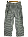 【中古】Broken Base◆ボトム/M/コットン/WHT/ストライプ【メンズウェア】