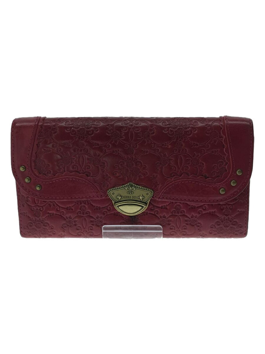 【中古】ANNA SUI◆長財布/レザー/RED/