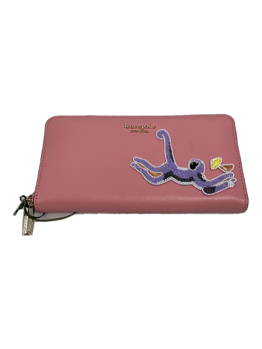 【中古】kate spade new york◆長財布/レザー/PNK/レディース/pwru7873【服飾雑貨他】