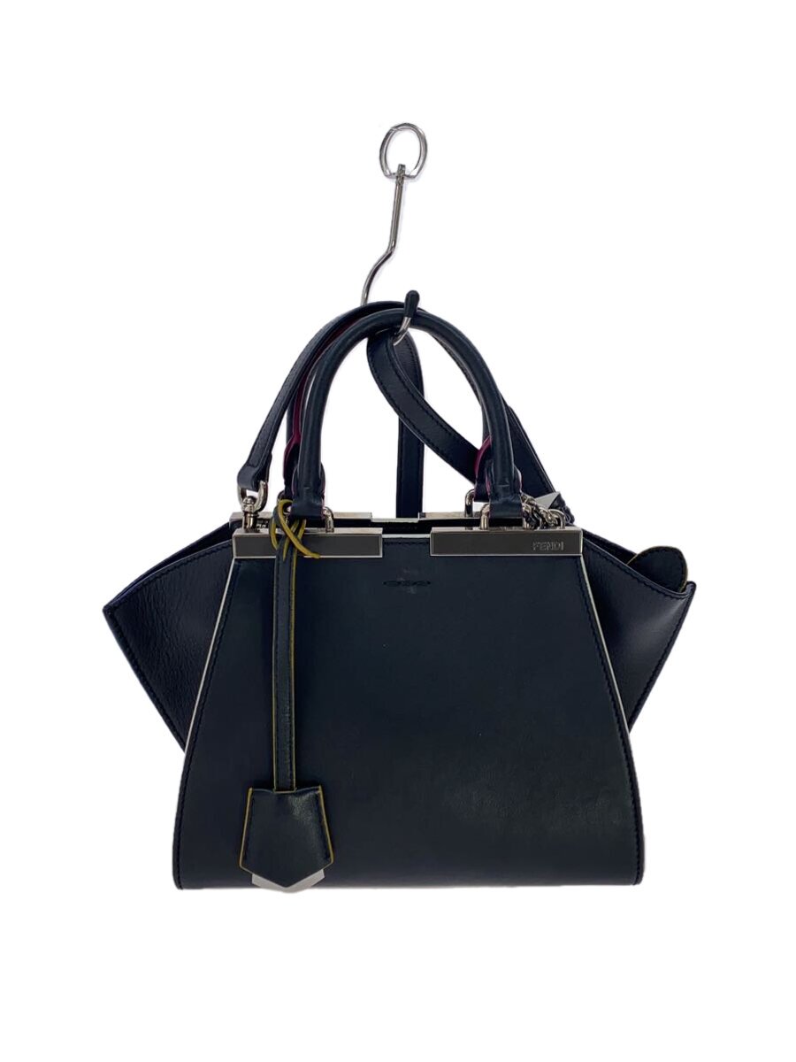 FENDI - 【中古】FENDI◆プチトロワジュール/ショルダーバッグ/レザー/BLK/8BH333-5C3//【バッグ】