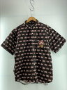 【中古】Blackeyepatch◆半袖シャツ/L/コットン/BLK/総柄【メンズウェア】